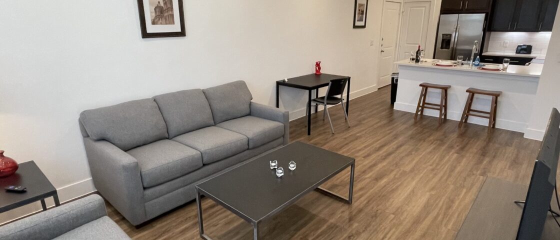 Different View of Living Room in Alamo Heights, San Antonio Corporate Apartments