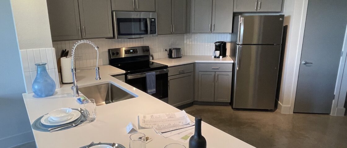 Kitchen within San Antonio Corporate Apartments