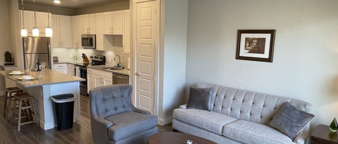 Living Room within Corporate Apartments in Stone Oak, San Antonio, TX